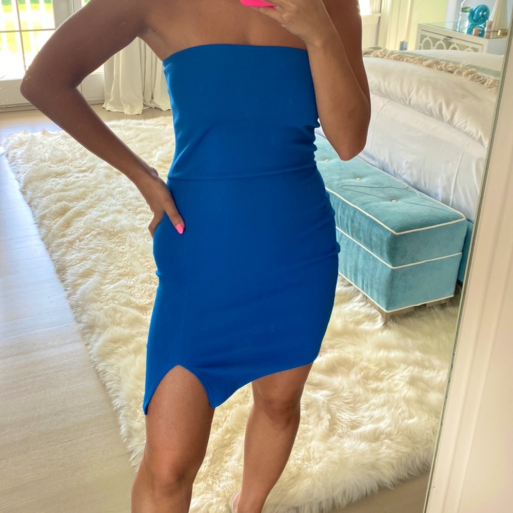 Strapless Blue Dress